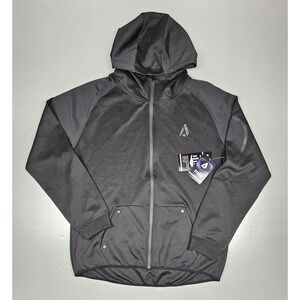 STADM by Akademiks Track Jacket Mens XL.‎ Vintage Black Hoodie Full Zip Pockets.